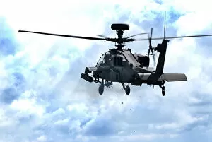 Images Dated 14th October 2009: Apache Helicopter Live Firing