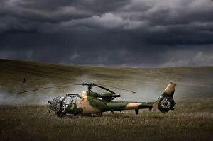 Army Collection: Army Gazelle Helicopter on Training Exercise at BATUS in Canada