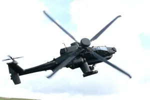 Army Prints: Print of an Apache Helicopter at Otterburn Ranges