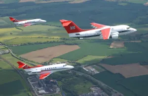 BAe 146 and BAe 125 aircraft practising their formation for the Queens Jubilee Flypast BAe 146 and BAe 125 aircraft practising their formation for the Queens Jubilee Flypast