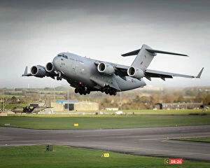 Transport Collection: C17 Transport Aircraft Taking Off from RAF Brize Norton
