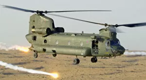 Army Collection: Chinook Releases Flares over Afghanistan