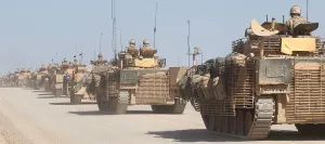 A convoy of Warrior infantry fighting vehicles (IFVs) patrolling near Musa Qala, Afghanistan A convoy of Warrior infantry fighting vehicles (IFVs) patrolling near Musa Qala, Afghanistan