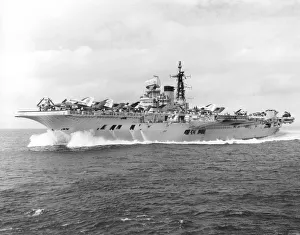 Images Dated 2018: Print of HMS Victorious at full power trial