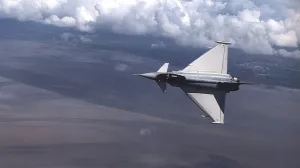 Eurofighter DA2 pictured during recent flight trials off the Lancashire coastline Eurofighter DA2 pictured during recent flight trials off the Lancashire coastline