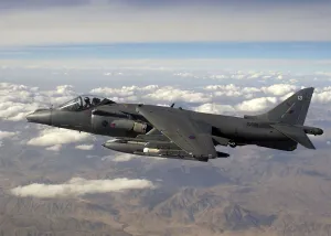 A Harrier GR7A in flight over the mountain ranges of Afghanistan during a mission A Harrier GR7A in flight over the mountain ranges of Afghanistan during a mission