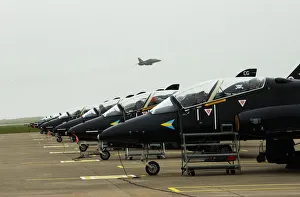 Hawk Aircraft Lined up on the Line at RAF Valley Hawk Aircraft Lined up on the Line at RAF Valley