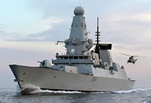 HMS Diamond with Sea King Helicopter HMS Diamond with Sea King Helicopter