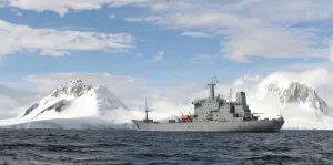 HMS Scott At Anchor near Port Lockroy in the Antarctic HMS Scott At Anchor near Port Lockroy in the Antarctic