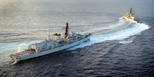 HMS St Albans Hands Over to HMS Argyle in the Middle East HMS St Albans Hands Over to HMS Argyle in the Middle East