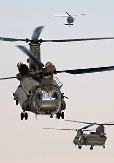 RAF Chinook Helicopters Take Off on a Mission Over Helmand, Afghanistan RAF Chinook Helicopters Take Off on a Mission Over Helmand, Afghanistan