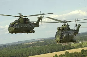 Images Dated 11th September 2002: RAF Puma and Merlin Helicopters