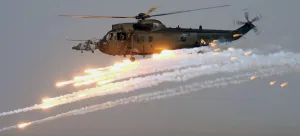 Royal Navy Sea King Mk 4 Helicopter Firing Decoy Flares in Afghanistan Royal Navy Sea King Mk 4 Helicopter Firing Decoy Flares in Afghanistan