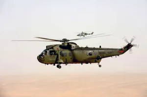 Royal Navy Sea King Mk4 Helicopter Escorted by Army Lynx Mk9A Over Afghanistan Royal Navy Sea King Mk4 Helicopter Escorted by Army Lynx Mk9A Over Afghanistan