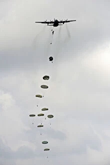Army Collection: Soldiers from 3 Para Parachute from a Hercules Aircraft