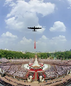 Wedding cake, Buckingham palace poppy drop during the 50th year VE / VJ day celebrations Wedding cake, Buckingham palace poppy drop during the 50th year VE / VJ day celebrations