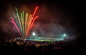 League One Collection: New Year's Eve Fireworks at Adams Park (January 1, 2020)