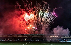 League One Collection: New Year's Eve Fireworks Spectacle at Adams Park, Wycombe Wanderers Football Club (January 1, 2020)