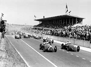 Images Dated 22nd August 2012: 1950 French Grand Prix - Start: Race winner Juan Manuel Fangio leads at the start of the race