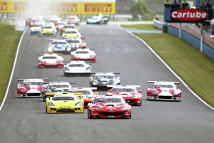 Images Dated 28th June 2004: 2004 FIA GT Championship Donington Park, England. June 26th - 27th The field head for Redgate at