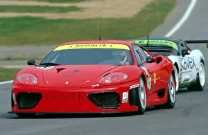 Images Dated 2nd April 2002: British GT Championship: Calum Lockie / Jamie Davies Ferrari 360 NGT ahead of Martin Short / Simon