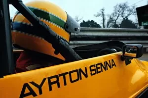 Images Dated 22nd February 2002: Formula Ford 2000: Ayrton Senna sits in the Rushen Green Racing Van Diemen RF82