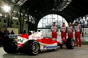 Images Dated 8th January 2005: Formula One Launch: Ralf Schumacher Toyota, Olivier Panis Toyota, Jarno Trulli Toyota
