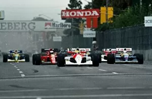 Images Dated 20th October 2004: Formula One World Championship: Ayrton Senna McLaren MP4 / 6 leads at the start of the race