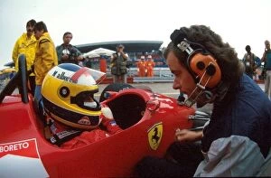 Images Dated 20th December 2000: Formula One World Championship: Michele Alboreto talks with his engineer