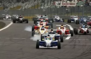 Images Dated 24th May 2003: Start of the race with Maximilian Goetz (GER), Muecke Motorsport, leading the field