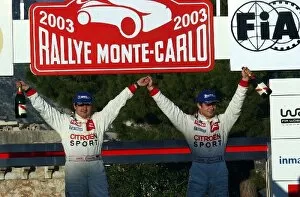Images Dated 27th January 2003: World Rally Championship: Rally winners Daniel Elena and Sebastien Loeb Citroen Xsara WRC