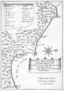 18Th Century Map Of A Plan Of The City And Country Around About Algiers 18Th Century Map Of A Plan Of The City And Country Around About Algiers