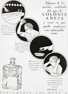 1920's Spanish advertisement for Colonia Aneja. From La Esfera, published 1921 1920's Spanish advertisement for Colonia Aneja. From La Esfera, published 1921
