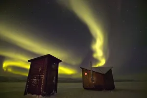 Abisko, Sweden. The Abisko Ark Hotel With The Aurora Borealis (Northern Lights) In The Background. Doug Mckinlay/Axiom Abisko, Sweden. The Abisko Ark Hotel With The Aurora Borealis (Northern Lights) In The Background. Doug Mckinlay/Axiom