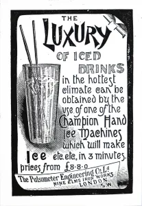 Advertisement for Champion Ice Machines, 19th century Advertisement for Champion Ice Machines, 19th century