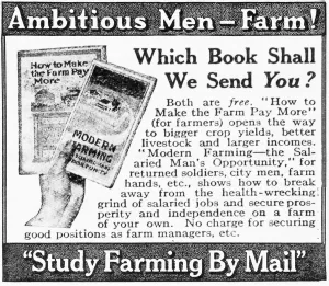 Advertisement Of Farming Books Sent By Mail By American Farmers School From Early 20th Century Advertisement Of Farming Books Sent By Mail By American Farmers School From Early 20th Century