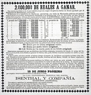 Advertisement For German Lottery In 1880 Edition Of Spanish Publication Revista Popular De Conocimientos Utiles Advertisement For German Lottery In 1880 Edition Of Spanish Publication Revista Popular De Conocimientos Utiles