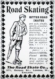 Advertisement for Ritter's road skates, 19th century Advertisement for Ritter's road skates, 19th century