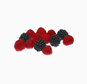 Agriculture - Fruit, Raspberries And Blackberries, Small Group, With Mist Agriculture - Fruit, Raspberries And Blackberries, Small Group, With Mist