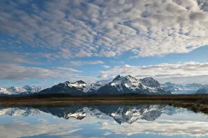Images Dated 8th May 2010: Alaganik Slough Reflecting The Chugach Mountains And Cirrocumulus Clouds In The Morning
