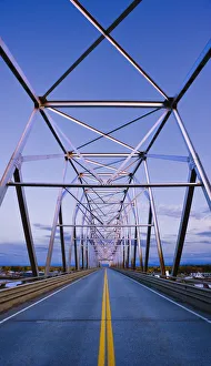 Alaska Native Veterans Honor Bridge Over Tanana River At Dusk, Nenana, Alaska Alaska Native Veterans Honor Bridge Over Tanana River At Dusk, Nenana, Alaska