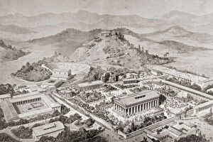 Images Dated 13th March 2011: Artists Impression Of Olympia, Greece, At The Time Of The Ancient Olympic Games