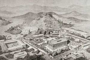 Artist's Impression Of Olympia, Greece, At The Time Of The Ancient Olympic Games Artist's Impression Of Olympia, Greece, At The Time Of The Ancient Olympic Games