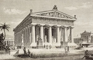 Images Dated 13th March 2011: Artists Impression Of The Temple Of Poseidon, Or Neptune, Paestum, Italy