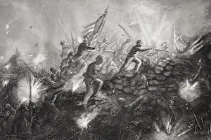 Attack On Fort Wagner On Morris Island South Carolina 1863. From Painting By Thomas Nast Attack On Fort Wagner On Morris Island South Carolina 1863. From Painting By Thomas Nast