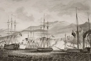 Attack On Sidon By Commodore Charles Napier, September 1840.Engraved G. Greatbach After G.W. Terry Attack On Sidon By Commodore Charles Napier, September 1840.Engraved G. Greatbach After G.W. Terry