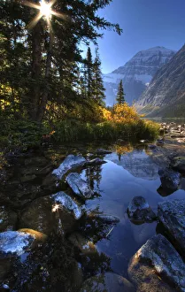 Autumn Afternoon On Cavell Lake Below Mount Edith Cavell, Jasper National Park, Alberta Autumn Afternoon On Cavell Lake Below Mount Edith Cavell, Jasper National Park, Alberta