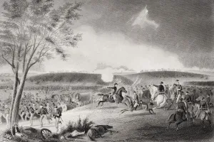 Battle Of Chancellorsville Virginia 1863 Showing General Sickles Division Covering The Retreat. Artist John R. Chapman Battle Of Chancellorsville Virginia 1863 Showing General Sickles Division Covering The Retreat. Artist John R. Chapman