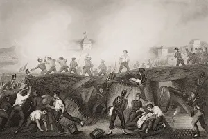 The Battle Of Ciudad Rodrigo, 19Th January 1812. Engraved By D.Pound After G.W.Terry The Battle Of Ciudad Rodrigo, 19Th January 1812. Engraved By D.Pound After G.W.Terry
