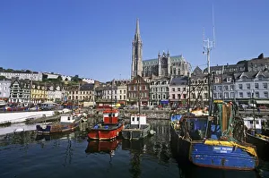 Boats Moored At A Harbor, Cobh, County Cork, Republic Of Ireland Boats Moored At A Harbor, Cobh, County Cork, Republic Of Ireland
